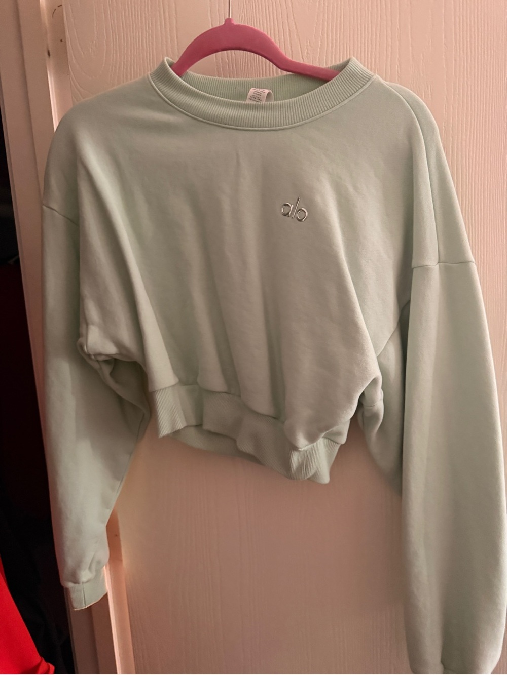 ALO Yoga Mint Green Cropped Sweatshirt